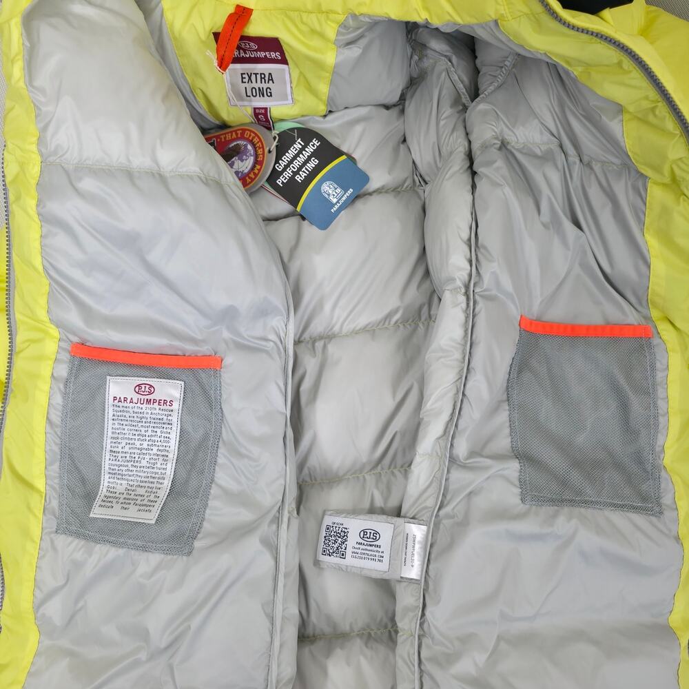 Parajumpers Panda Charlock Yellow Extra Long Down Jacket Puffer Coat Small NWT - Picture 10 of 13